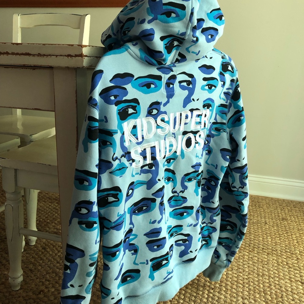 Kidsuper Studio Faces Camo Hoodie. Size Medium